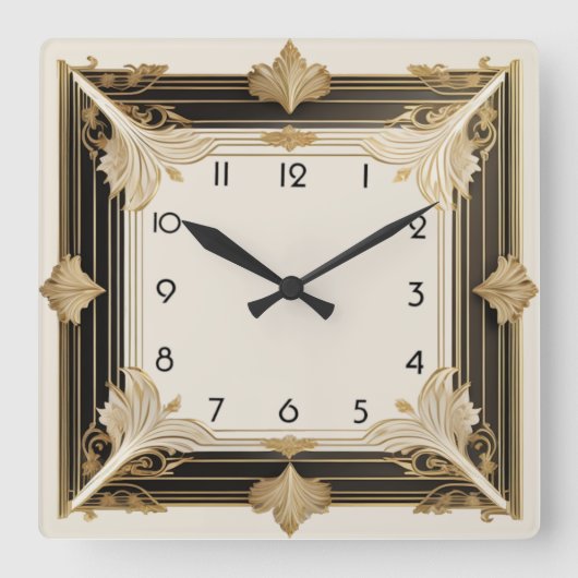 Horloge Carrée Art déco (Recto)
