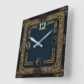 Horloge Carrée Art Déco (Angle)