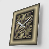 Horloge Carrée Art Déco (Angle)