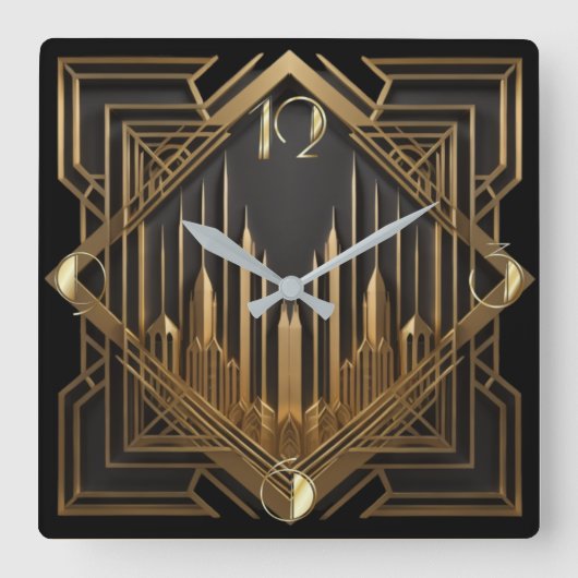 Horloge Carrée Art déco (Recto)