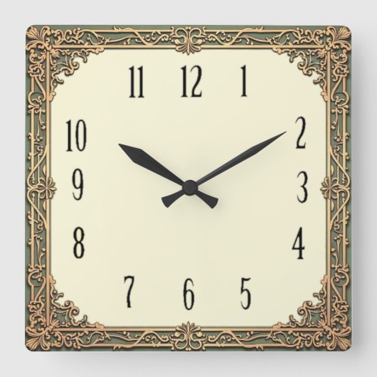 Horloge Carrée Art Déco (Recto)