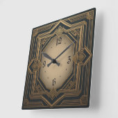 Horloge Carrée Art déco (Angle)