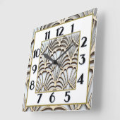 Horloge Carrée Art Déco (Angle)