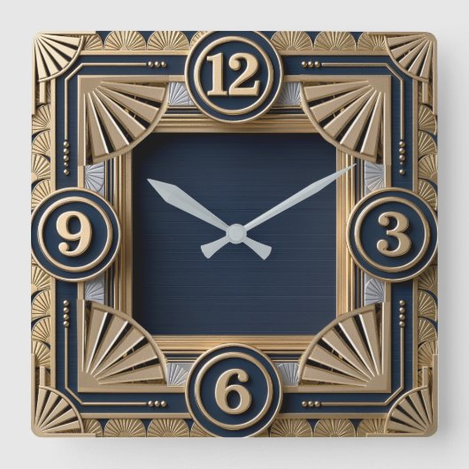 Horloge Carrée Art Deco (Recto)