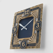 Horloge Carrée Art Deco (Angle)