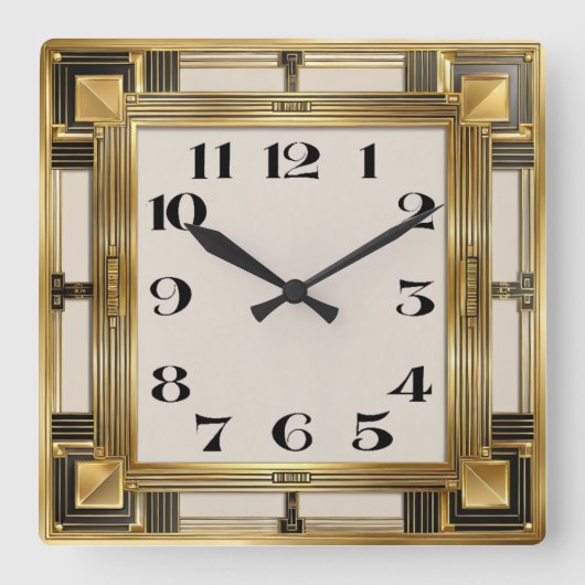 Horloge Carrée Art déco (Recto)