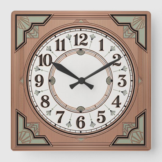 Horloge Carrée Art Déco (Recto)
