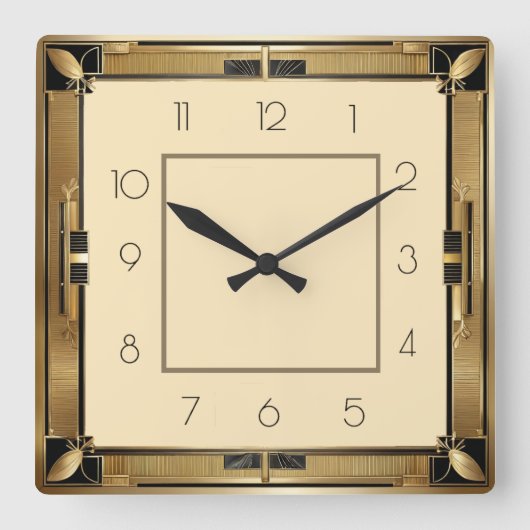 Horloge Carrée Art Déco (Recto)