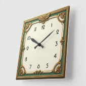 Horloge Carrée Art Déco (Angle)