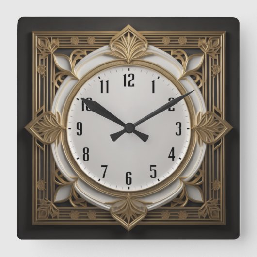 Horloge Carrée Art déco (Recto)