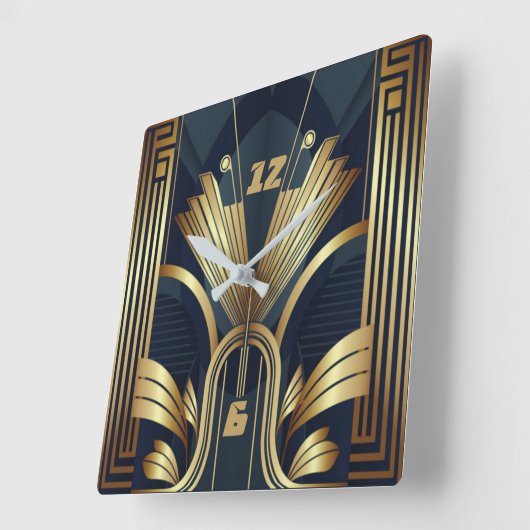 Horloge Carrée Art déco (Angle)