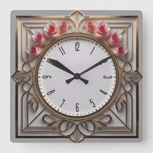Horloge Carrée Art déco (Recto)