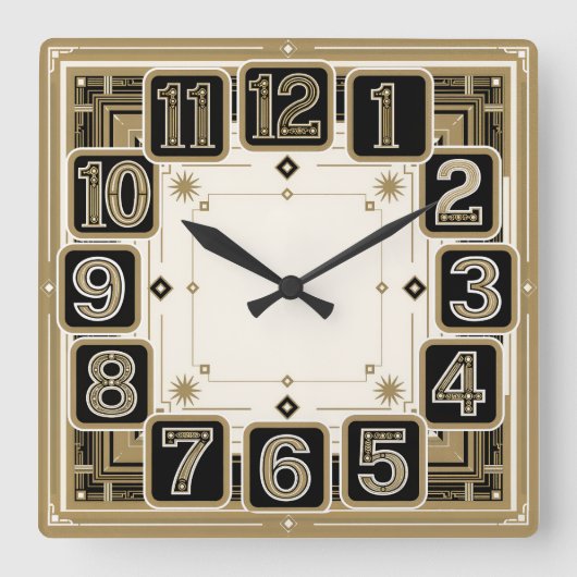 Horloge Carrée Art Déco (Recto)