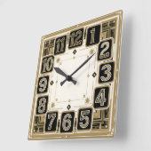 Horloge Carrée Art Déco (Angle)
