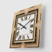 Horloge Carrée Art Déco (Angle)