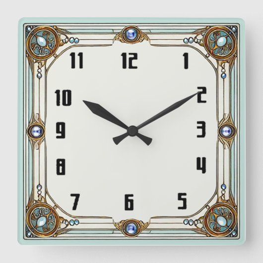 Horloge Carrée Art Déco (Recto)