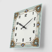 Horloge Carrée Art Déco (Angle)