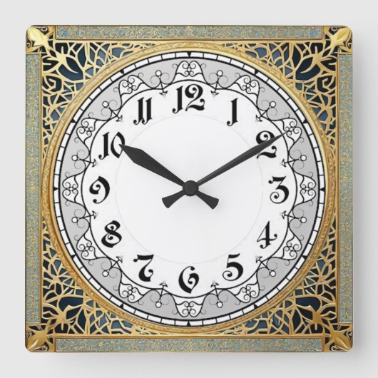 Horloge Carrée Art Déco (Recto)