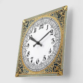 Horloge Carrée Art Déco (Angle)