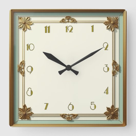Horloge Carrée Art Déco (Recto)