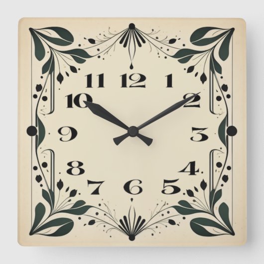 Horloge Carrée Art déco (Recto)