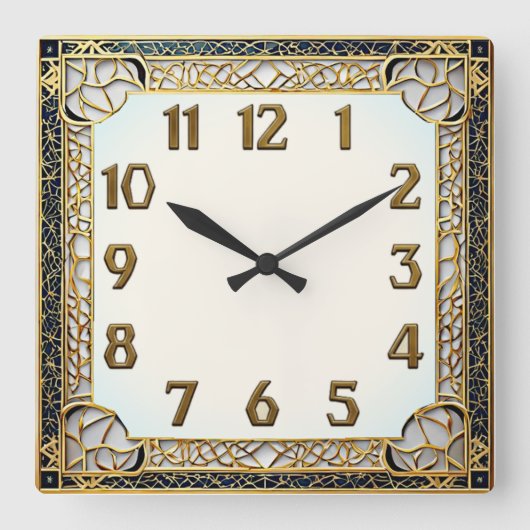 Horloge Carrée Art Déco (Recto)