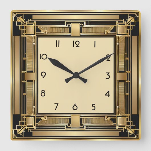 Horloge Carrée Art déco (Recto)