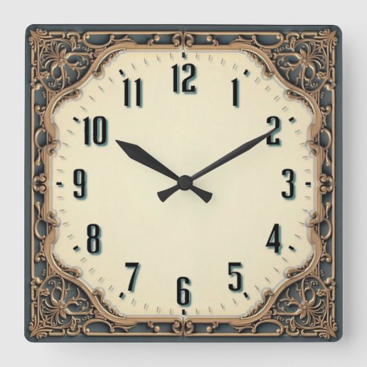 Horloge Carrée Art Déco (Recto)