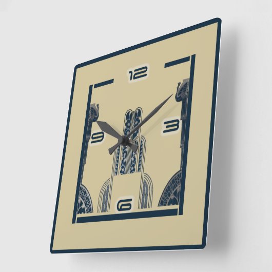 Horloge Carrée Art déco (Angle)