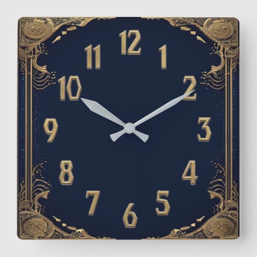Horloge Carrée Art Déco (Recto)
