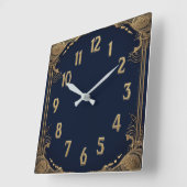 Horloge Carrée Art Déco (Angle)