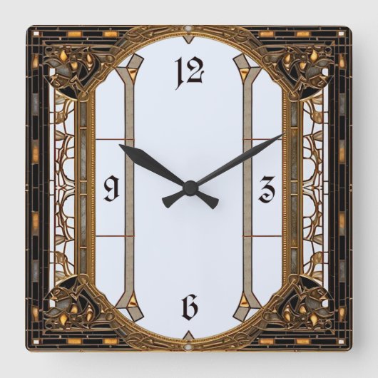 Horloge Carrée Art Déco (Recto)