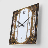 Horloge Carrée Art Déco (Angle)