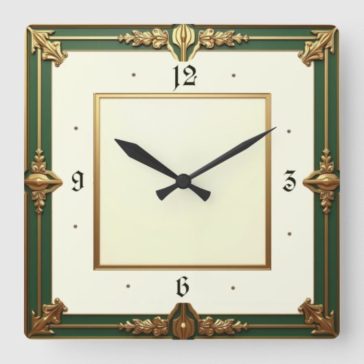 Horloge Carrée Art déco (Recto)