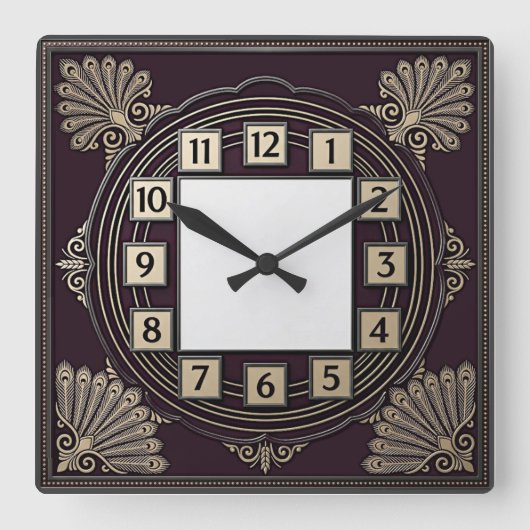 Horloge Carrée Art Déco (Recto)
