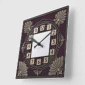 Horloge Carrée Art Déco (Angle)