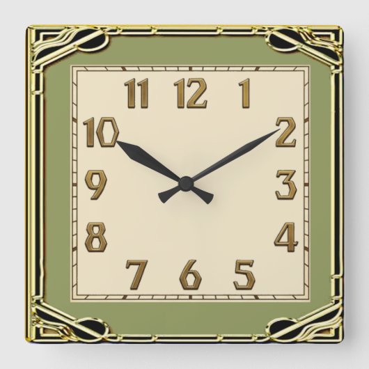Horloge Carrée Art Déco (Recto)