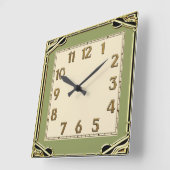 Horloge Carrée Art Déco (Angle)