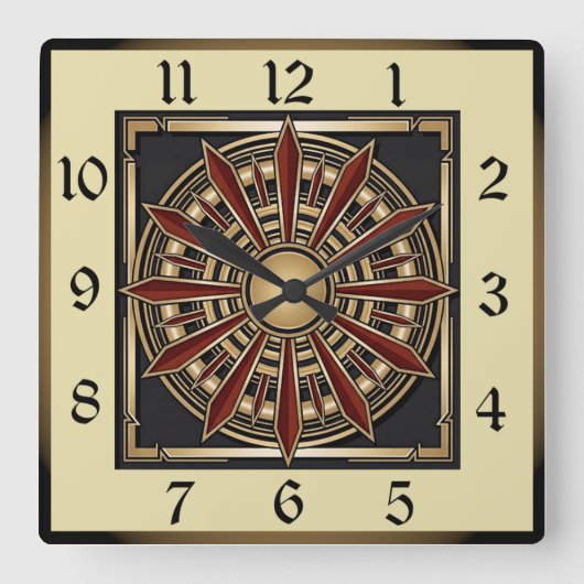 Horloge Carrée Art Déco (Recto)