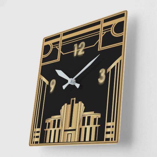 Horloge Carrée Art déco (Angle)