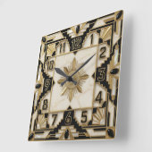 Horloge Carrée Art Déco (Angle)