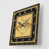 Horloge Carrée Art déco (Angle)