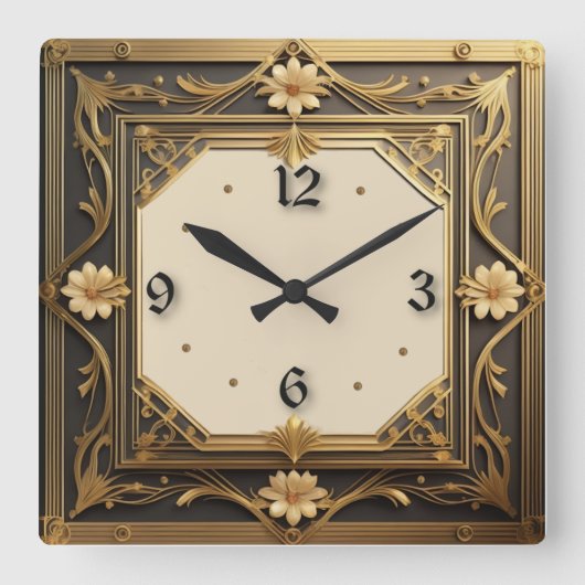 Horloge Carrée Art déco (Recto)