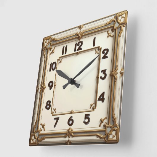 Horloge Carrée Art Deco (Angle)