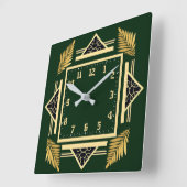 Horloge Carrée Art Deco (Angle)