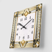 Horloge Carrée Art déco (Angle)