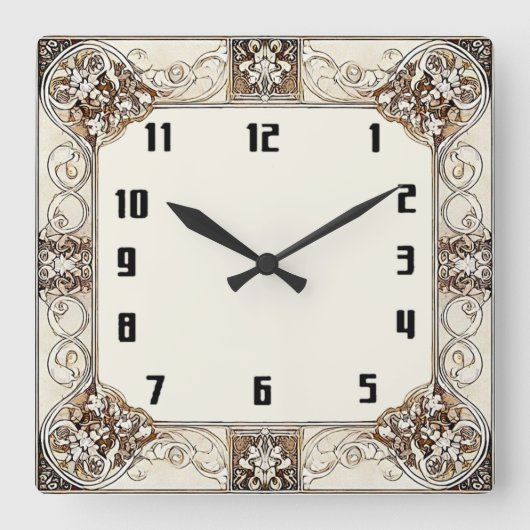 Horloge Carrée Art Déco (Recto)