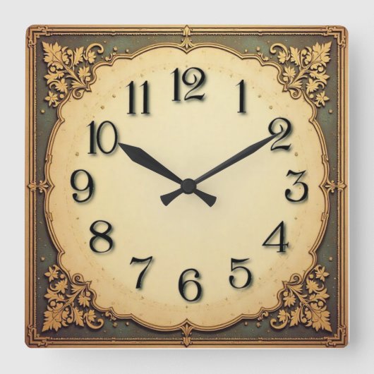 Horloge Carrée Art Déco (Recto)