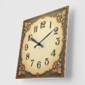 Horloge Carrée Art Déco (Angle)