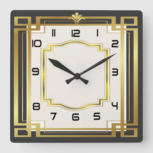 Horloge Carrée Art déco (Recto)